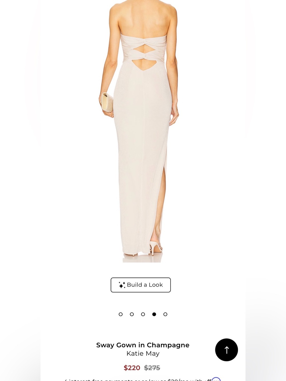 Katie May Strapless Shimmery Ivory-Cream Evening Gown